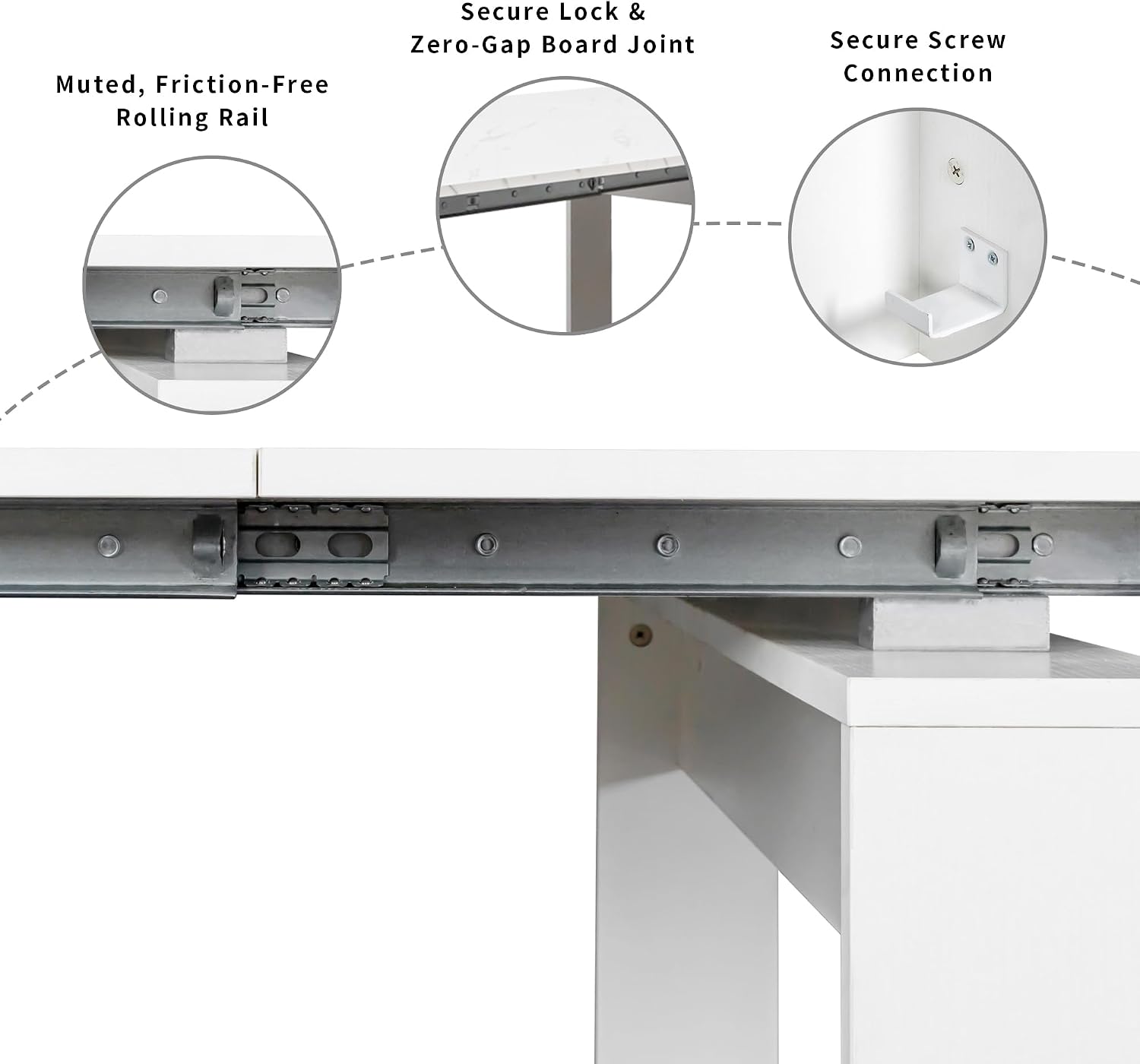 Expandable Dining Table, Transformer Console to Dining Table for 12 People, Folding Space Saving Dining Room Table with Elegant Faux Marble Top, Marble White