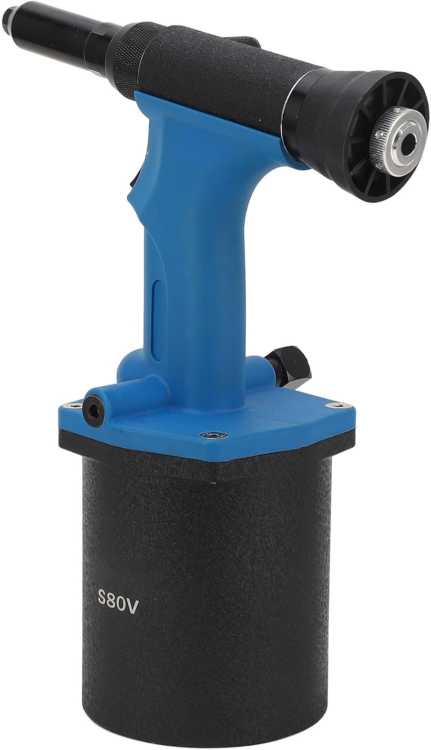 Air Rivet Nut Gun, Alloy Steel Body Pneumatic Rivet Gun 1/4 Inch Intake Metal Sheet Pipe for 5/32 Inch 3/16 Inch 1/4