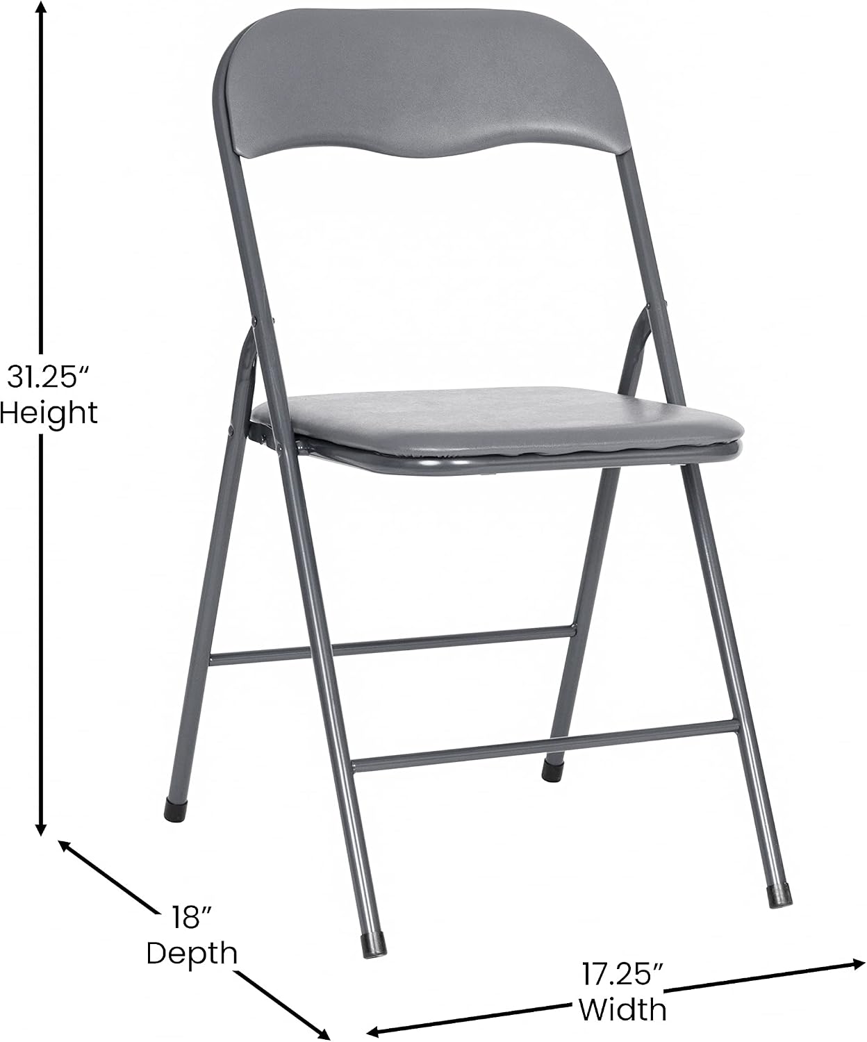 EMMA + OLIVER 5-Piece Multipurpose Folding Card Table and Chairs Set for 4 Players, Padded Top Portable Square Folding Table and Chairs Set, Gray