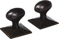 Mission Style Rosette Set with Hammered Egg Knobs Double Dummy in Oil Rubbed Bronze. Traditional Door Knobs.