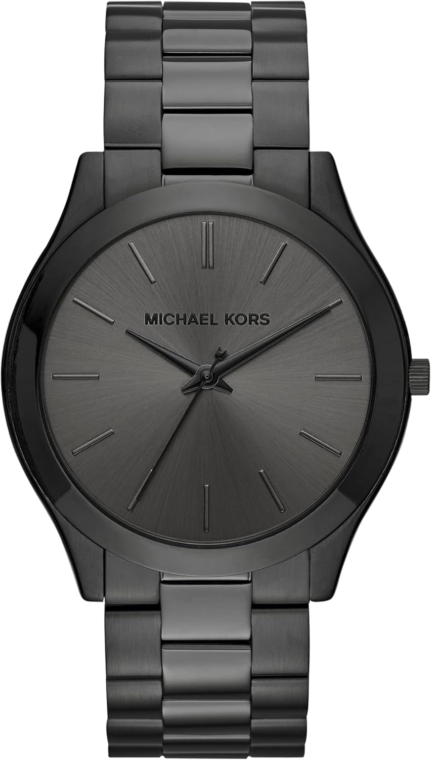 Michael Kors MK9122 - Slim Runway Three-Hand Beige Gold-Tone Stainless Steel Watch