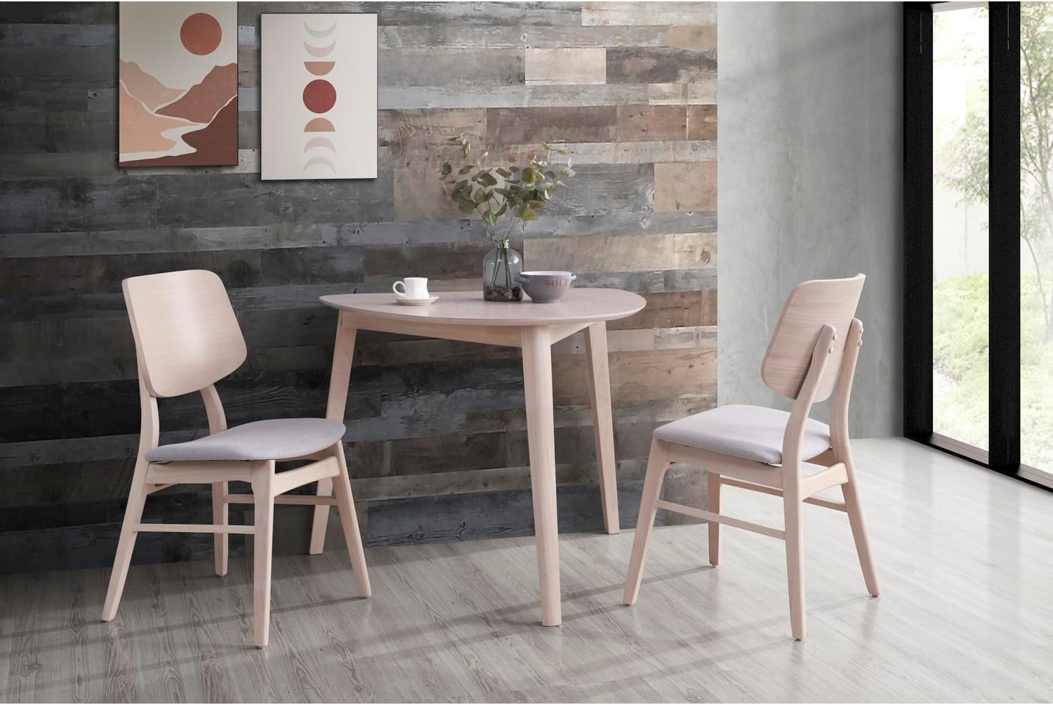 New Classic Furniture Oscar Wood Corner Table, White Ash