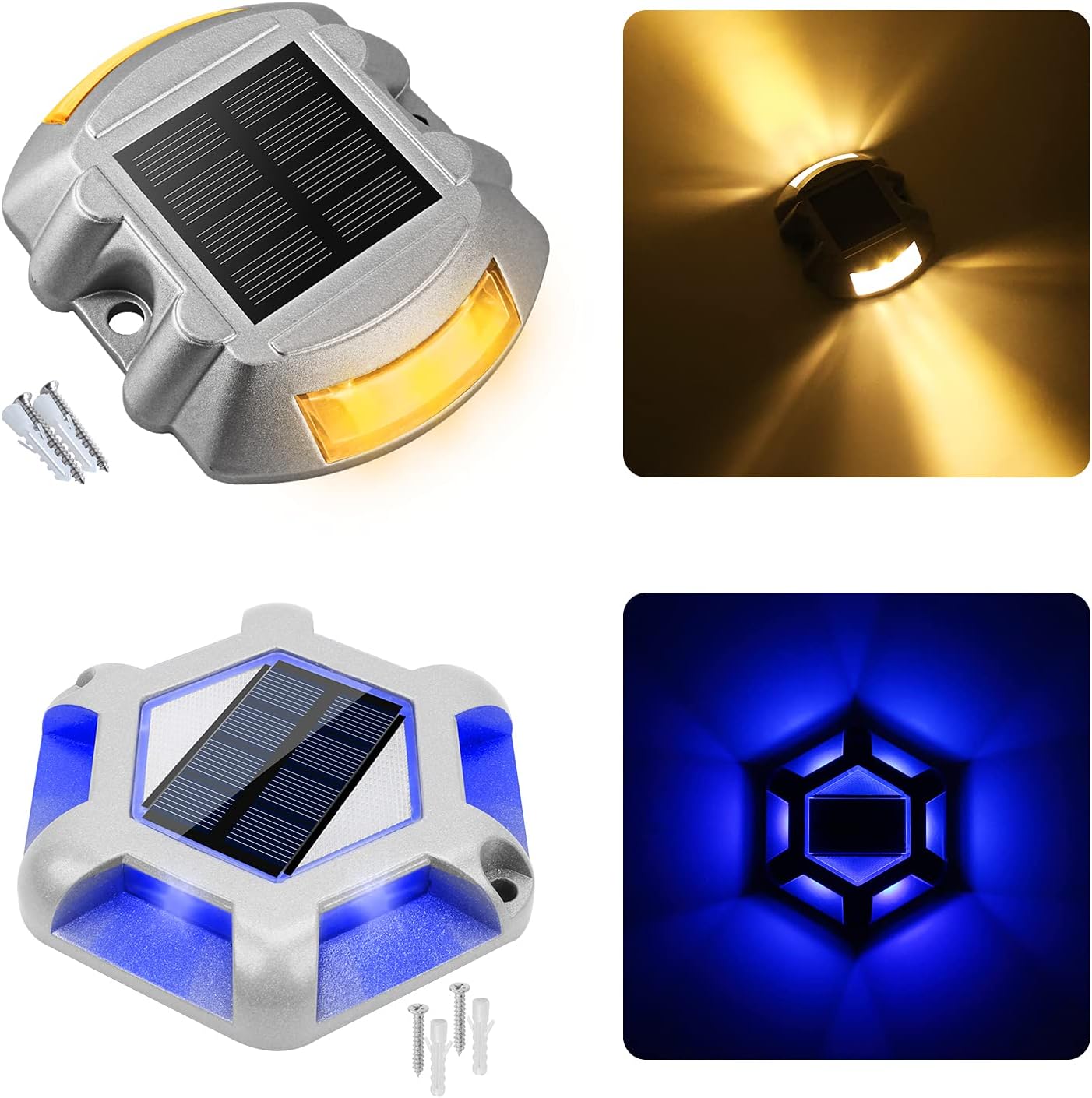 VOLISUN 24 Pack, Solar Driveway Dock Deck Lights
