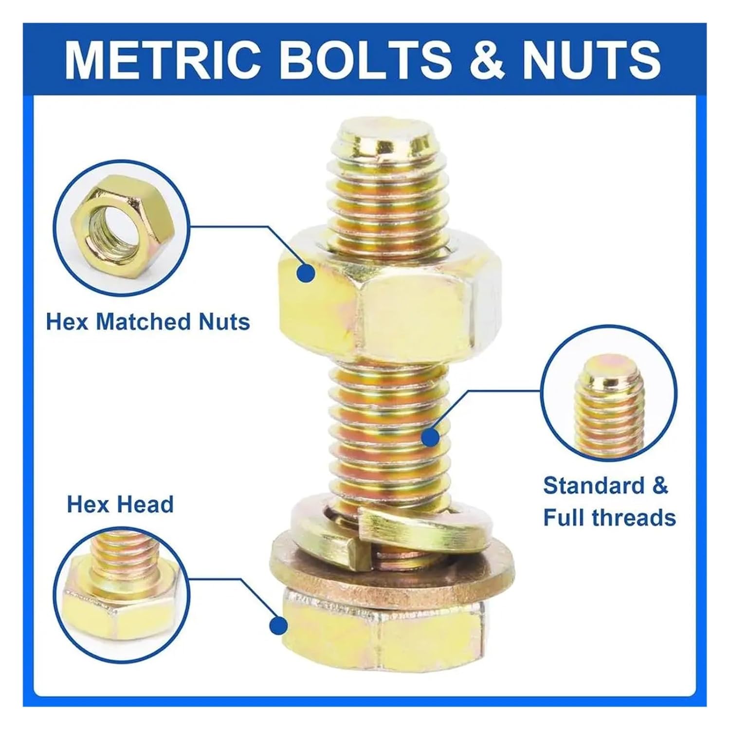 940PCS Grade 8. Metric Heavy Duty Hex Bolt Nut Assortment Set M4 M5 M6 M8 Zinc Plated Storage Box Kit DIY Projects