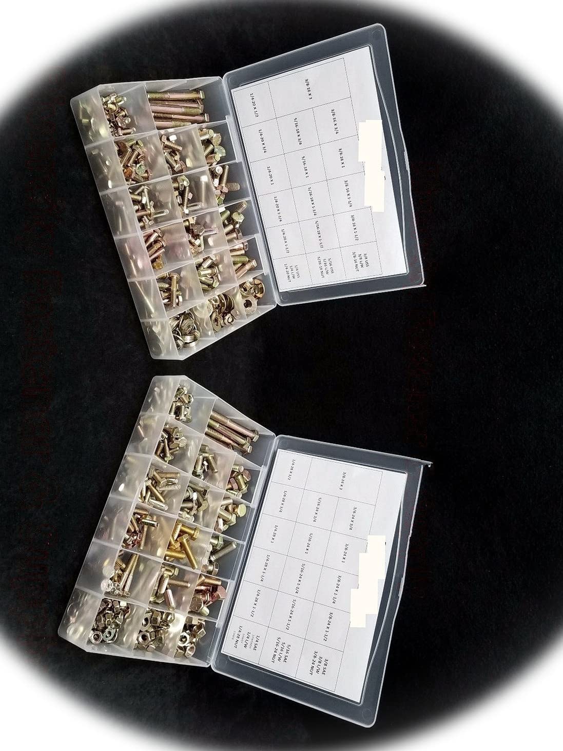 Grade 8 Assortment. Nuts, Bolts, Washers & Lock Washers USS & SAE Fine & Coarse Multi-Purpose Comprehensive Hardware Fastener Assortment Kit Cit00879Riv