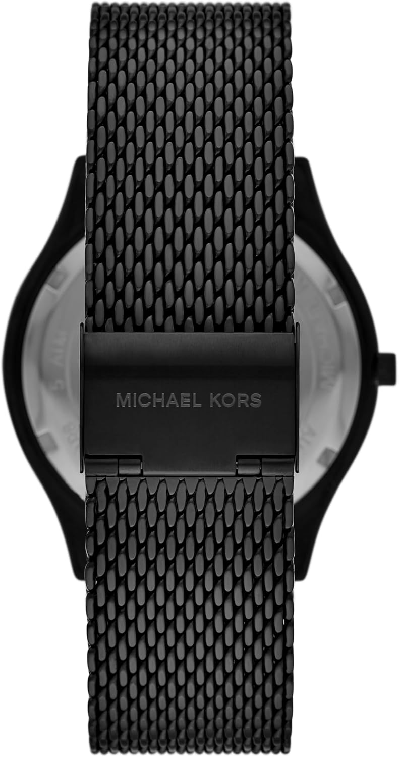 Michael Kors MK9122 - Slim Runway Three-Hand Beige Gold-Tone Stainless Steel Watch
