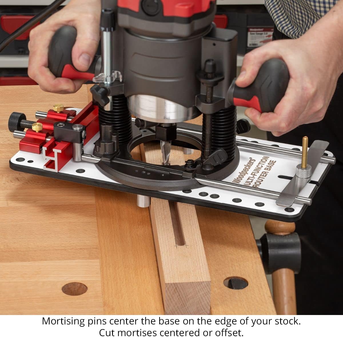 Woodpeckers Multi-Function Router Base, 10mm & 1/4 Inch Guide Rods, Add Precision And Versatility To Your Router