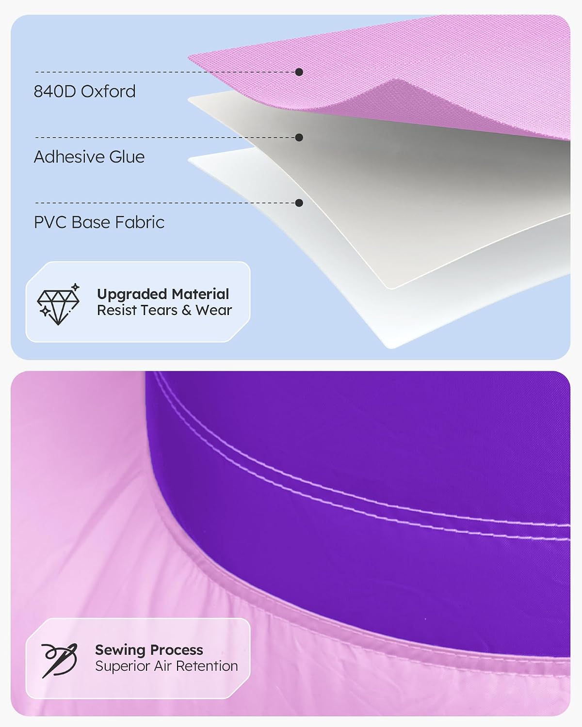Outfunny Bounce House with Slide, Inflatable Bouncy House for Kids 3-12 w/Ball Pit, Outdoor & Indoor, Bounce Area 8'x8', Capacity 400 lb - Purple