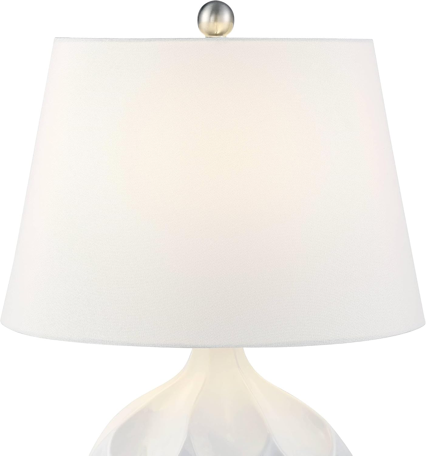 360 Lighting Dobbs 22 1/2' High Small Mid Century Modern Accent Table Lamps Set of 2 White Ceramic Living Room Bedroom Bedside Nightstand House Office Kitchen Entryway Console Fabric Shade