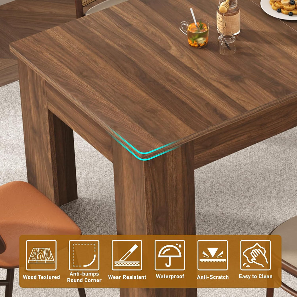 jiteentarou 70' to 110' Extendable Dining Table for 8 10 12 People, Rectangular Indoor Wooden Expandable Dinner Tables, Farmhouse Large Kitchen Dining Table for Home,Walnut