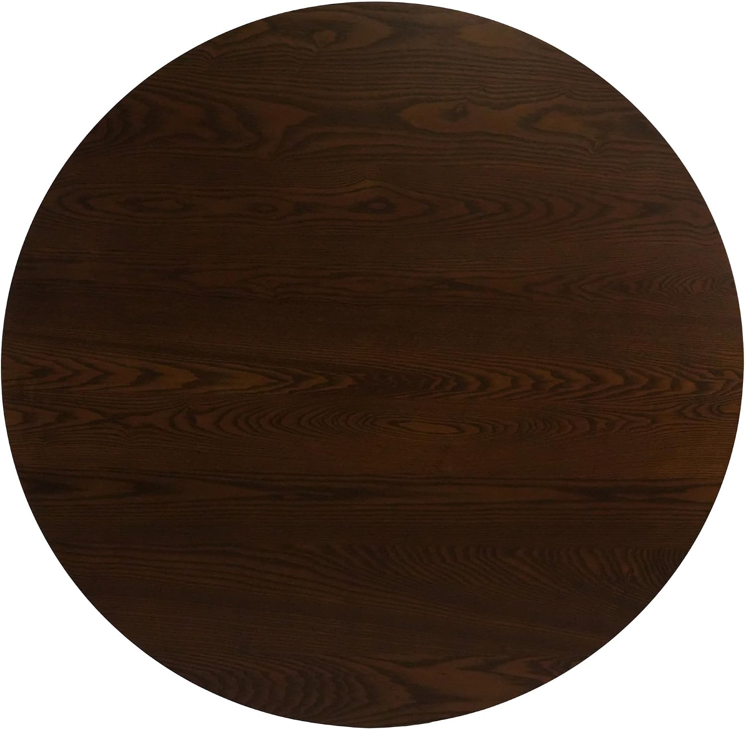 BESTANO 39' Round Solid Wood Dining Table for 4-5 People, Modern Pedestal Small Kitchen Table Circle Tabletop with Walnut Wood Grain Finish, Saving Space, Walnut