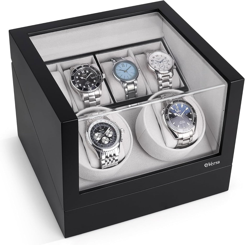 Versa Watch Winder with Storage, Automatic Watch Winder for Automatic Watches, Double Watch Winder with Storage, Compatible with Rolex