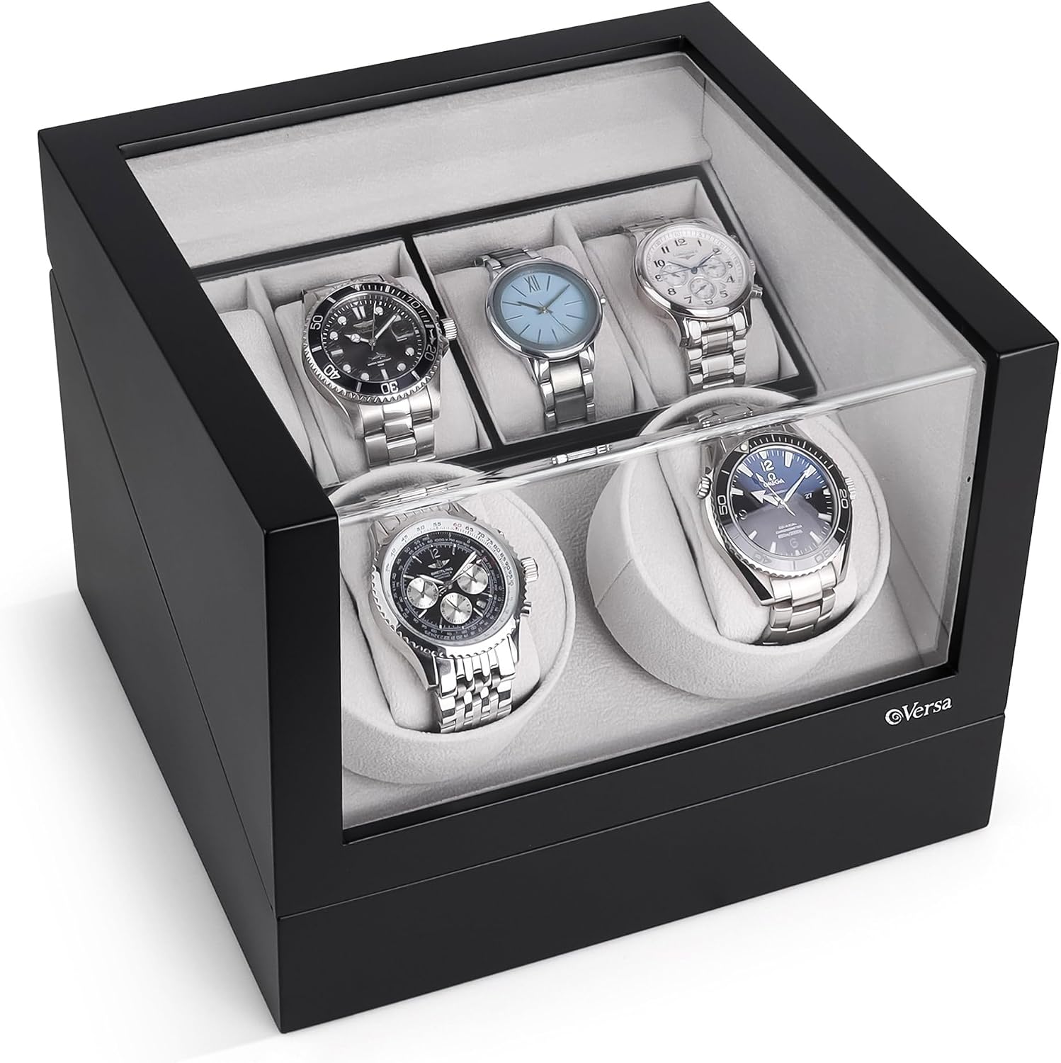 Versa Watch Winder with Storage, Automatic Watch Winder for Automatic Watches, Double Watch Winder with Storage, Compatible with Rolex