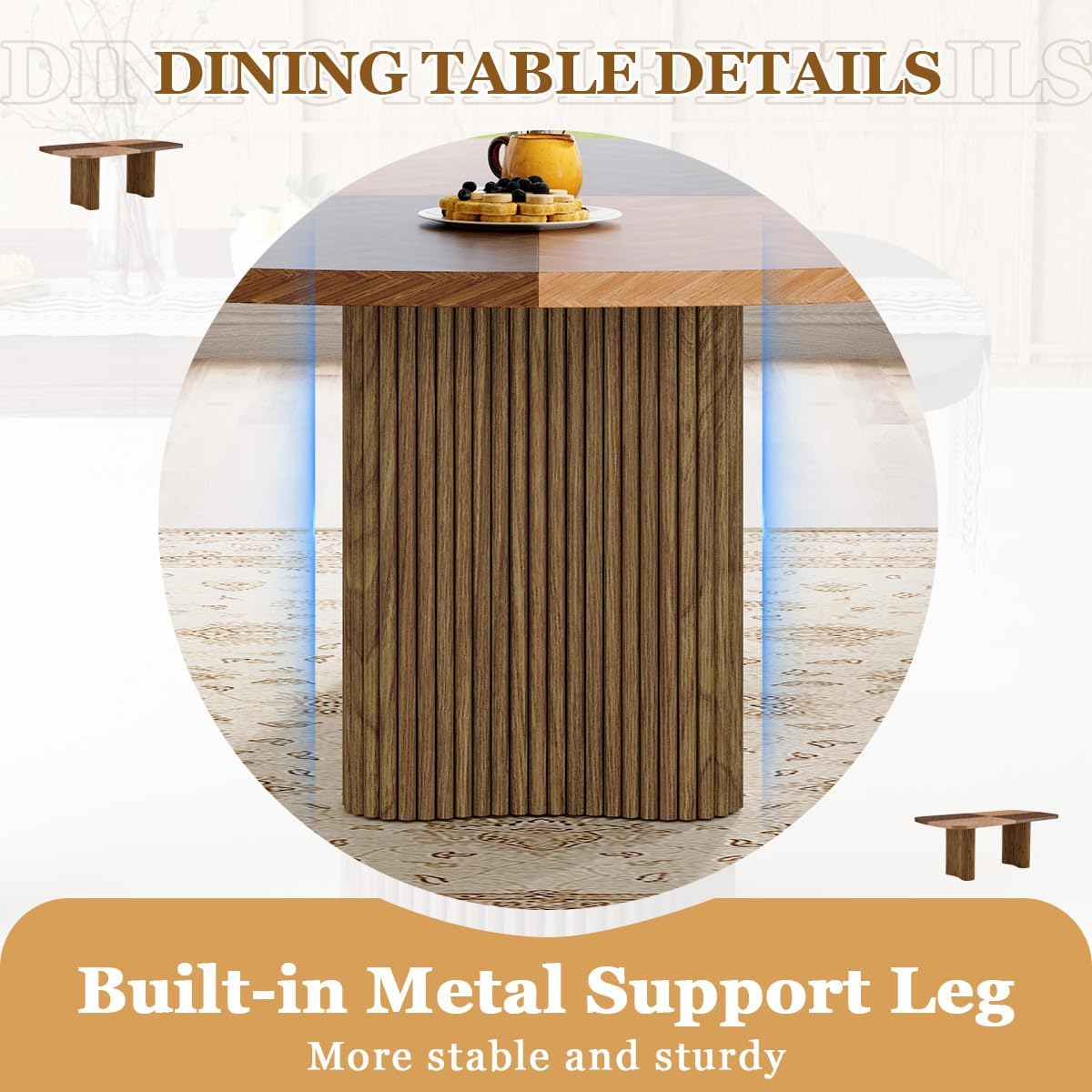 Dining Room Table Set for 10,Large 78.7' Rectangular Dining Table Set for 10 with Cushioned Chairs,Modern Mid-Century Wood Dining Room Table Set for 10,Ideal for Dining & Gatherings