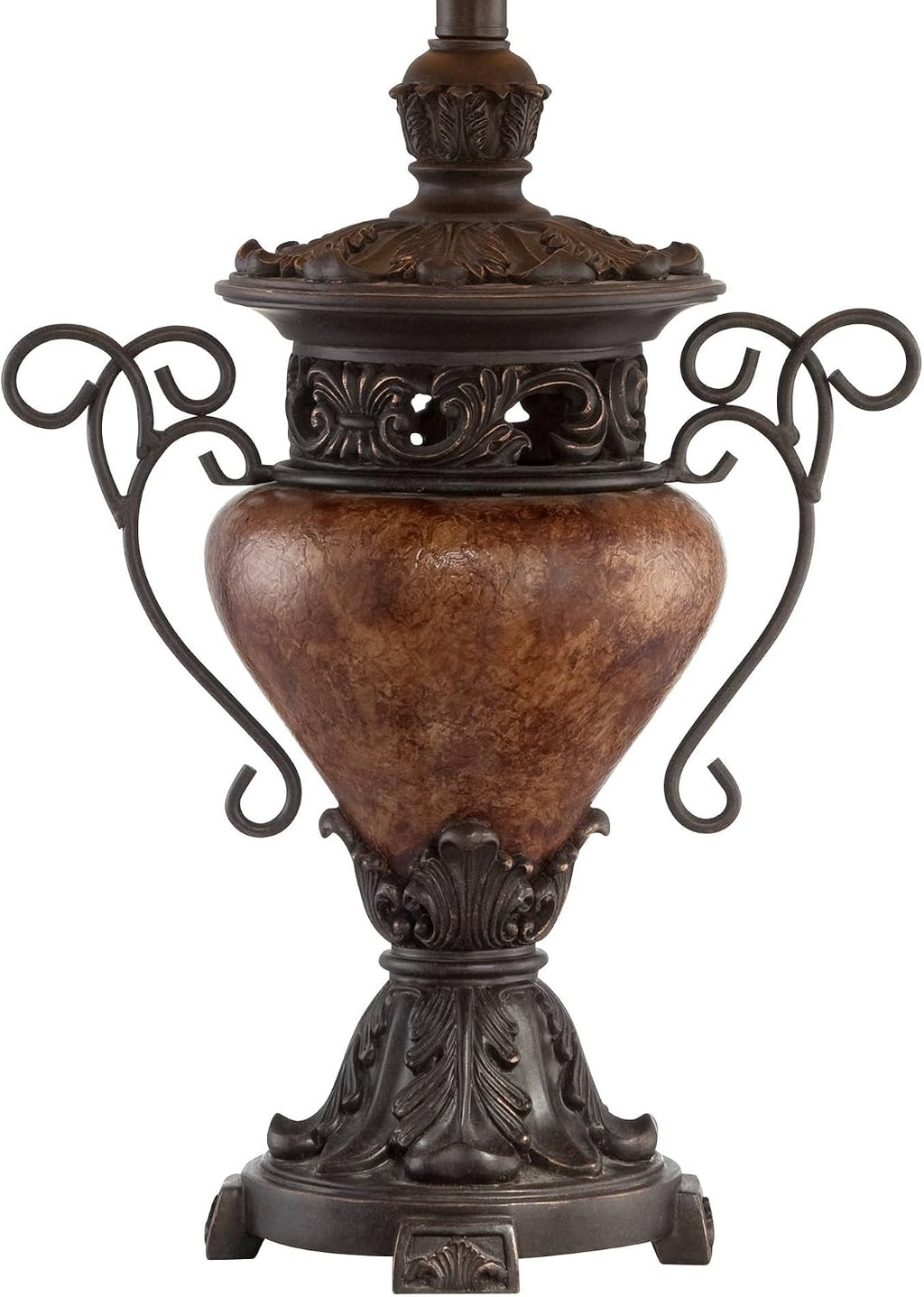 Regency Hill Bronze Crackle 31 1/2' Tall Large Urn Traditional End Table Lamps Set of 2 Brown Living Room Bedroom Bedside Nightstand House Office Home Reading Kitchen Entryway Console