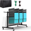 Folding Chair Rack, Heavy-Duty Folding Chair Cart with Swivel Wheels, 600 LBS Capacity for 12 Tables or 42 Chairs, Chair and Table Cart w/Dust Cover and 2 Binding Ropes, 72'L x 33'W x 42'H