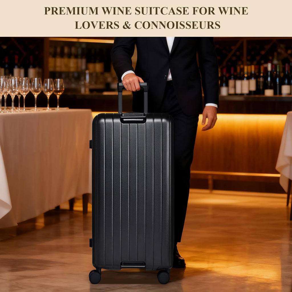 12-Bottle Wine Suitcase for airplanes Travel, TSA-Approved Checked Luggage, PC Hard Shell with Shockproof Foam, Maximum Protection for Airline Transport of Wine Bottles (12 bottles)