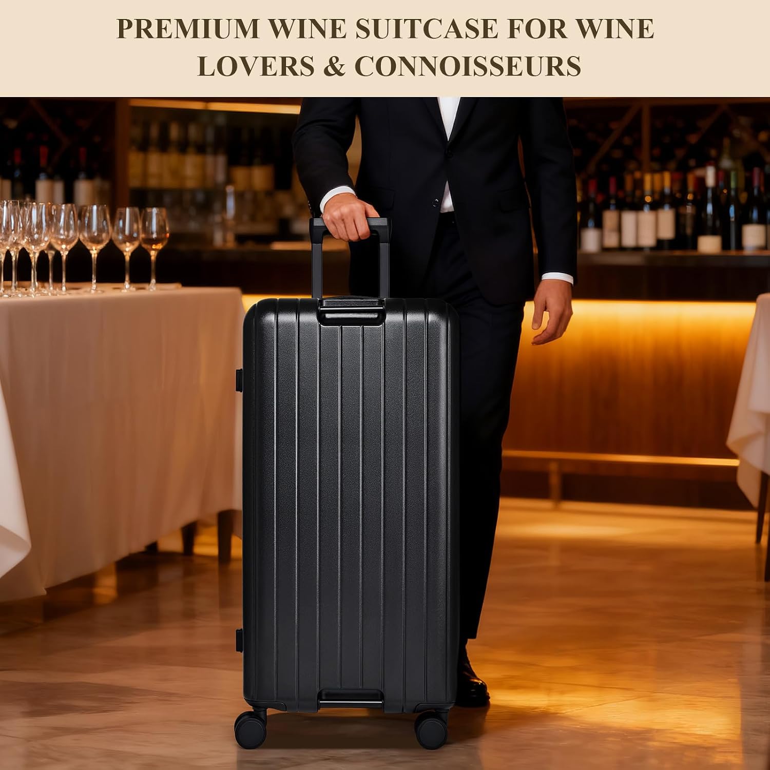12-Bottle Wine Suitcase for Airplanes | TSA-Approved Checked Luggage | Durable PC Hard Shell & Shockproof Foam | Maximum Protection Travel Case for Airline Transport