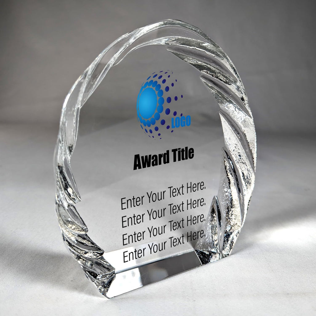 Personalized Glass Crystal Award - Custom Trophy for Employee Gifts, MVP Trophy, Appreciation Gifts, Thank You for Your Service, Awards and Trophies, Glass Trophy Award