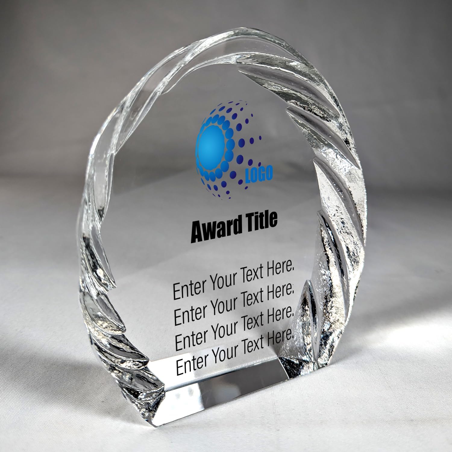 Personalized Glass Crystal Award - Custom Trophy for Employee Gifts, MVP Trophy, Appreciation Gifts, Thank You for Your Service, Awards and Trophies, Glass Trophy Award