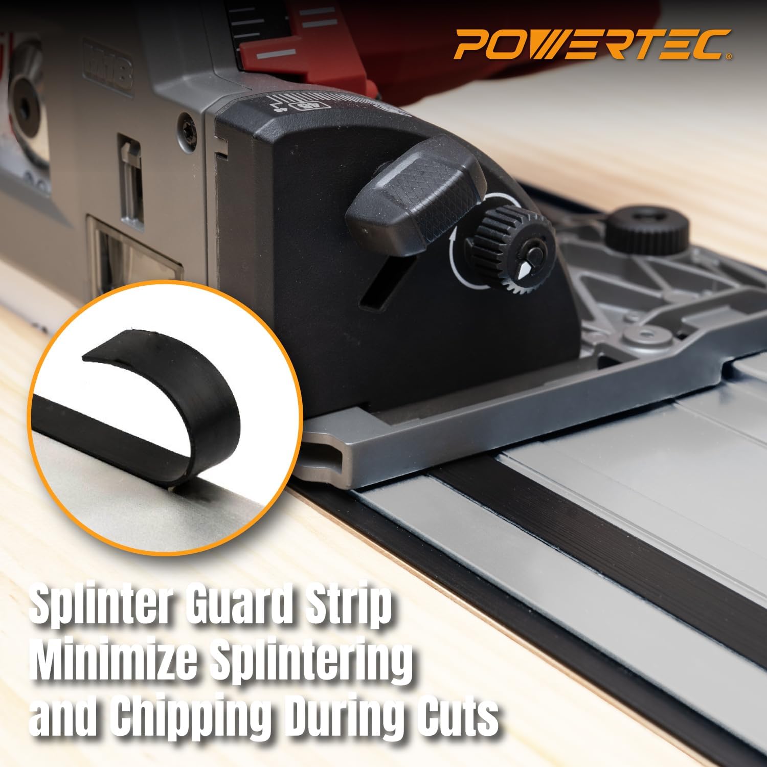 POWERTEC 110' Track Saw Guide Rail Joining Set for Milwaukee Track Saws - Includes 2x55' Aluminum Extruded Rails and Connectors for Woodworking Projects, 71871