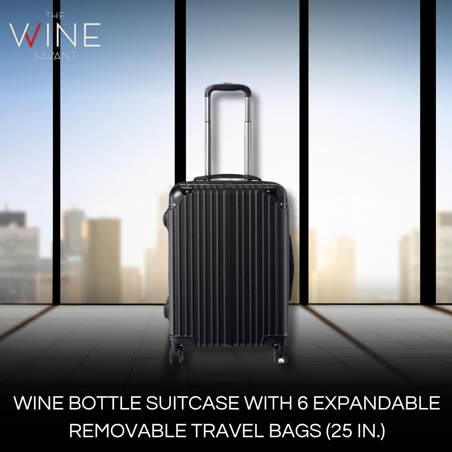 Wine Bottle Suitcase | Holds 12 Standard 750 ML Size Bottles | Universal Airplane Luggage Case, TSA Approved Wheeled Bag For Professionals and Consumers, Gift For Wine Lovers & Connoisseurs