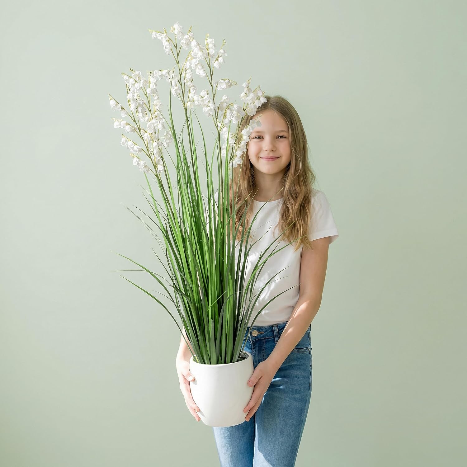 Fake Plants Home Decor Fake Flowers Artificial Plants Outdoor Tall Grass Plant Artificial Pampas Grass Decor Artificial Plants Indoor Fake Grass Living Room Decor Artificial Grass 36'2PCS White