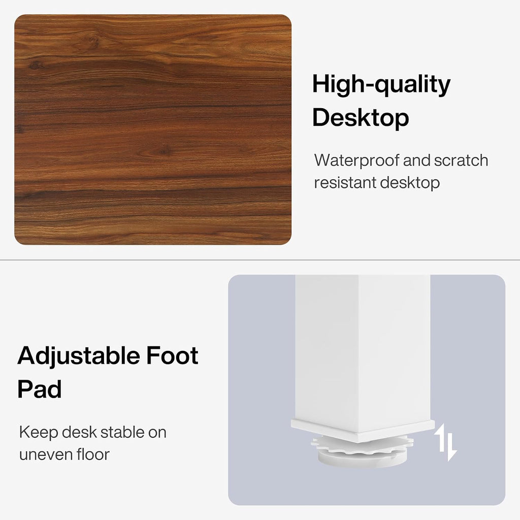 Tribesigns 6.5FT Conference Table, 78.7-Inch Rectangle Meeting Seminar Table, Large Business Tables for 6-8 People (Only Table) (Walnut+White)
