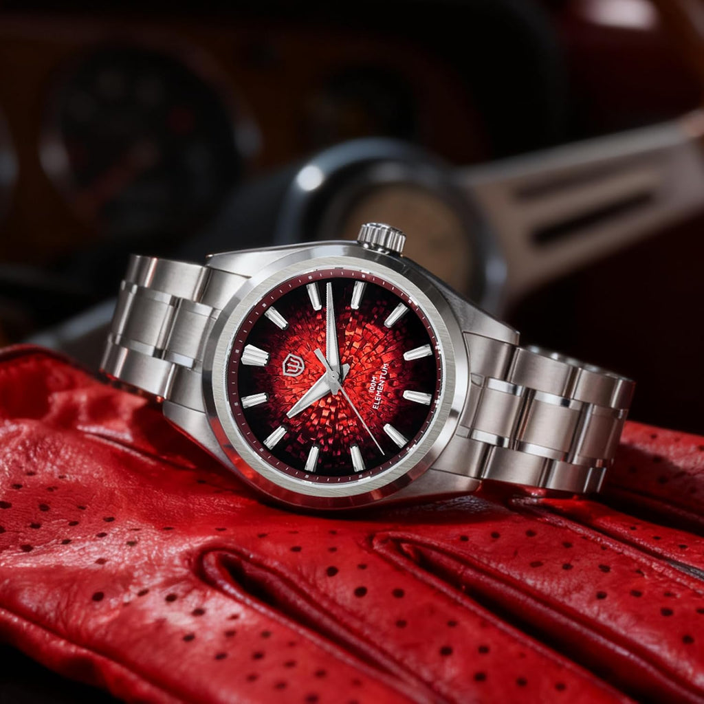 watchdives WD0003C Elementum Original Design Men Watch VH31 Sweep Second Quartz Watch 36mm Sapphire Crystal Luxury Wristwatch 100m Waterproof