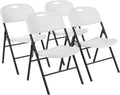 Amazon Basics Foldable Portable Plastic Chair, 350-Pound Capacity, White, 4-Pack