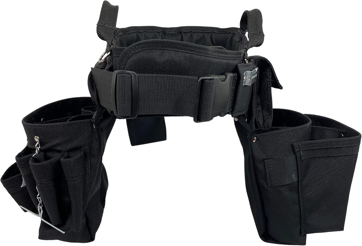 BOULDER BAG Ultimate Electrician's MAX Combo with Comfort Back Support Tool Belt, Quick Release Buckle, Heavy Duty Tool Belt, Black, (Medium 28-32 Inch Waist), Tool Belt Made in USA