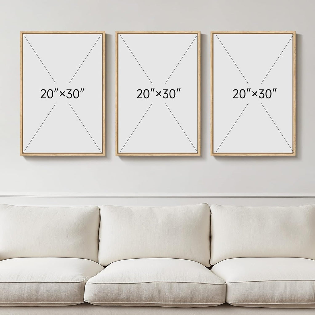 Framed Large Matisse Abstract Wall Art Set of 3, Vintage Neutral Pink Floral Botanical Canvas Prints, Classical Matisse Paintings Pictures for Living Room, Bedroom, Hallway, Office Decor, Total Size 30x60 In