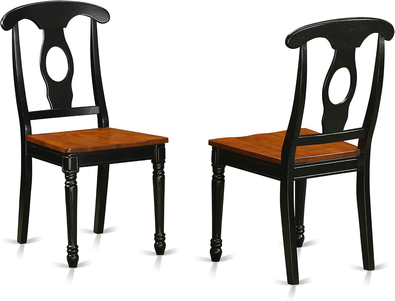 East West Furniture HLKE5-BCH-W 5 Piece Dining Room Table Set Includes a Round Kitchen Table with Pedestal and 4 Dining Chairs, 42x42 Inch, Black & Cherry
