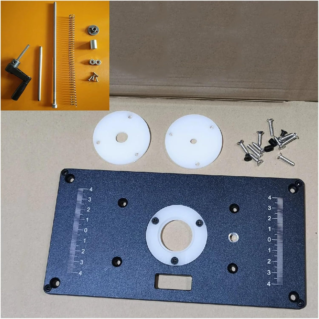 NURII Trimming Machine Router Table Insert Plate, Lift Refit Aluminum Flip for Woodworking Work Plunge Router Base
