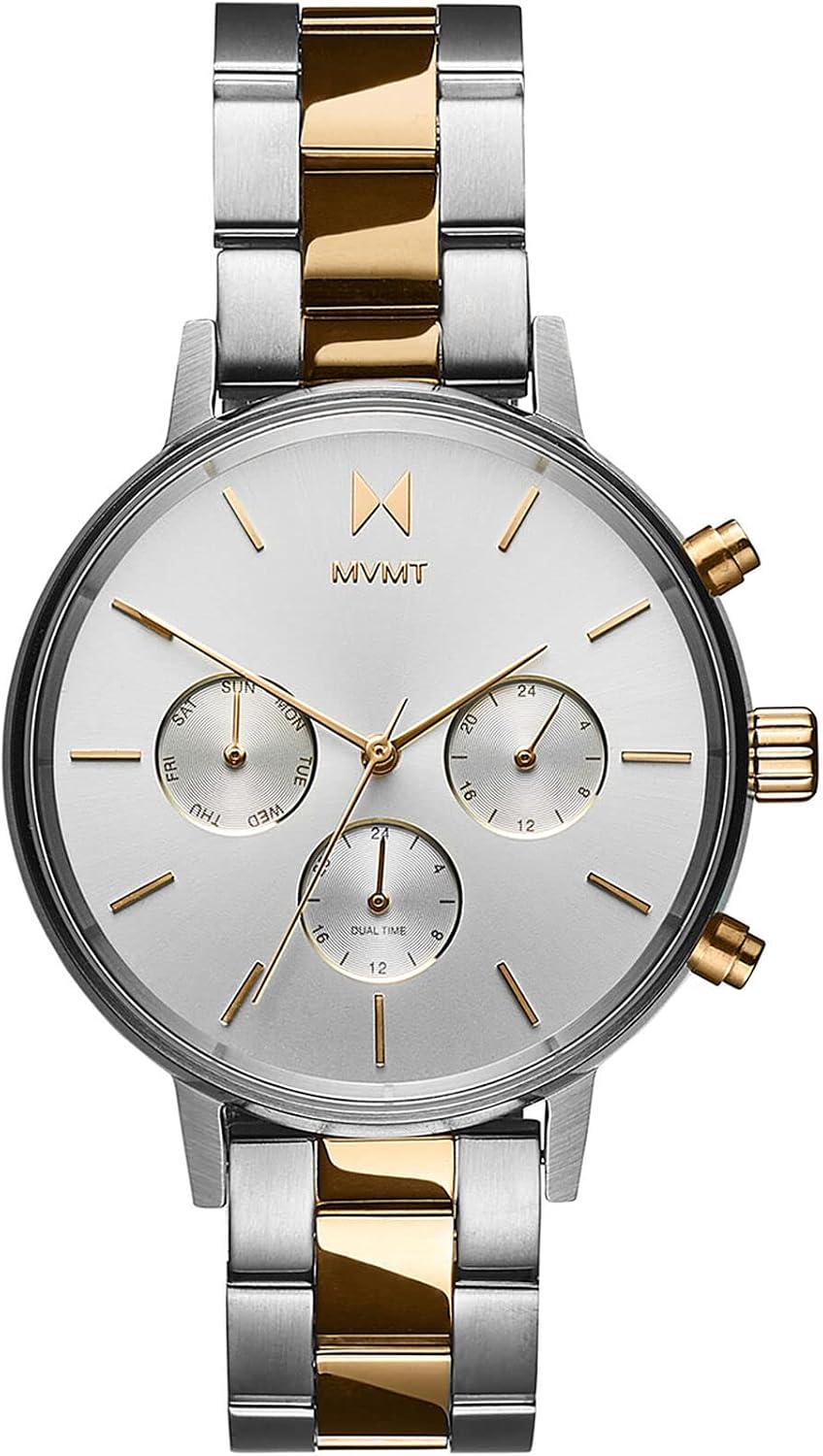 MVMT Rise Mini Women's Watch 3 Hand Quartz Stainless Steel Case and Link Bracelet Water Resistant Premium Minimalist Vintage Timepiece Gift for Her 30mm