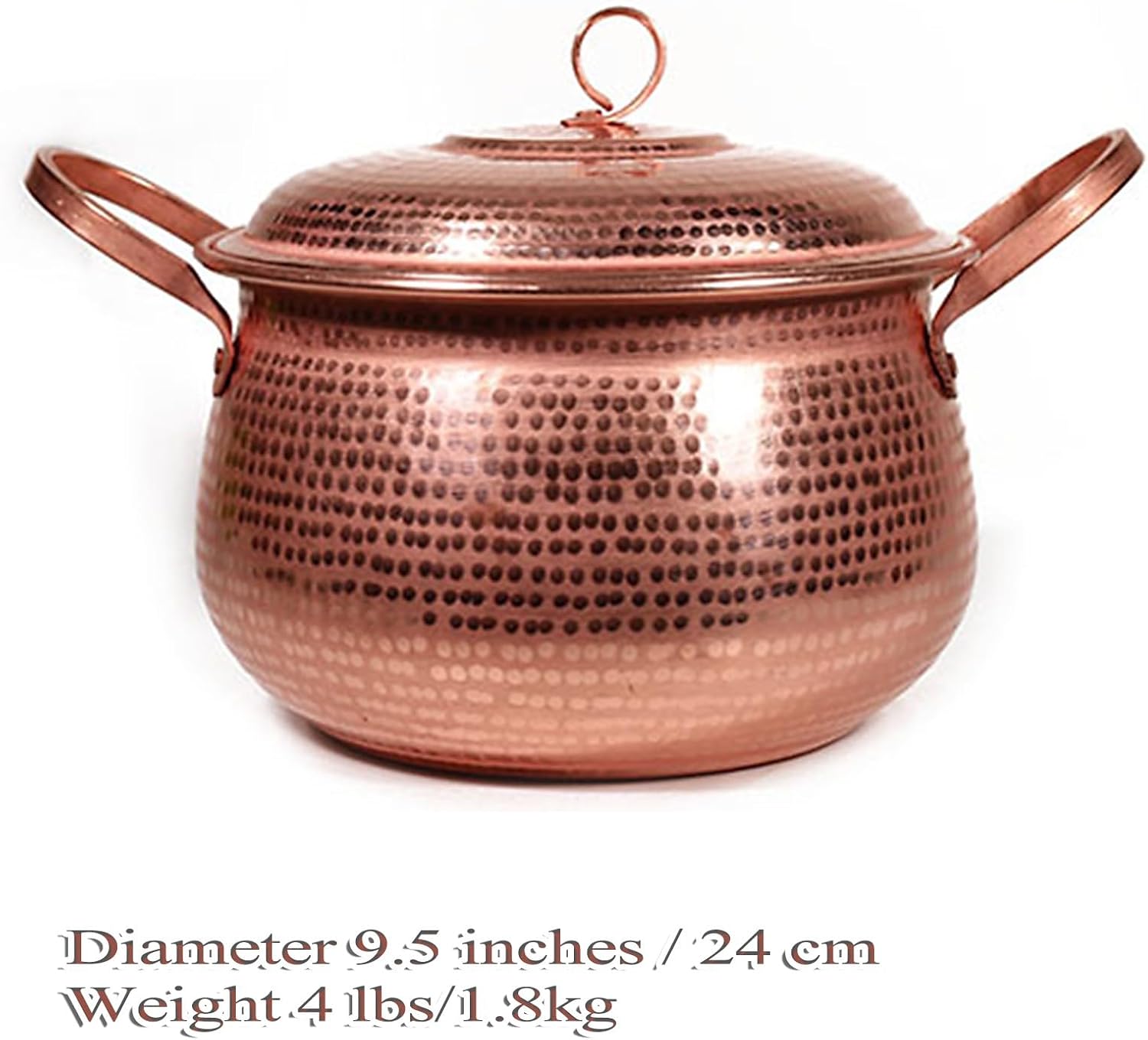 Handcrafted Hammered Copper Cookware Set - Ideal for Copper Chef - Pots and Pans, Size
