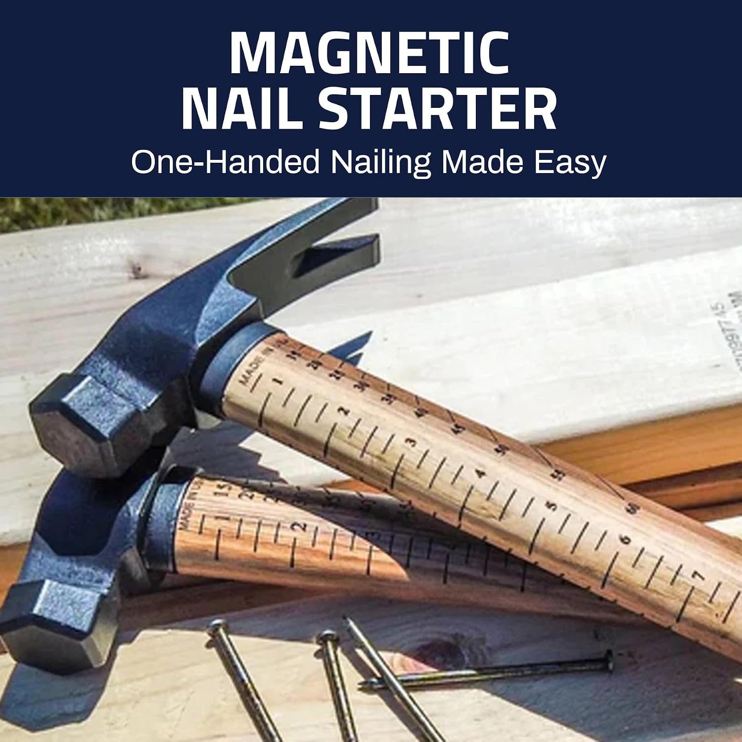 Boss Hammer 12 oz. Ti64 Construction Grade Titanium Hammer - Tennessee Hickory Handle - Framing Square, Rip Claw Design, Magnetic Nail Starter, Milled Face - Made in the USA - BH12TIHI16M