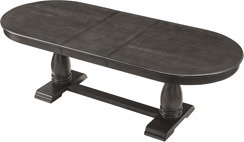 94.06'' Extendable Dining Table Rustic Wood Oval Dining Kitchen Dinner Table for 4-8, Modern Mid-Century for Living Room, Dark Brown