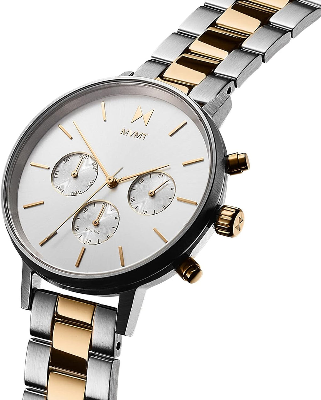 MVMT Rise Mini Women's Watch 3 Hand Quartz Stainless Steel Case and Link Bracelet Water Resistant Premium Minimalist Vintage Timepiece Gift for Her 30mm