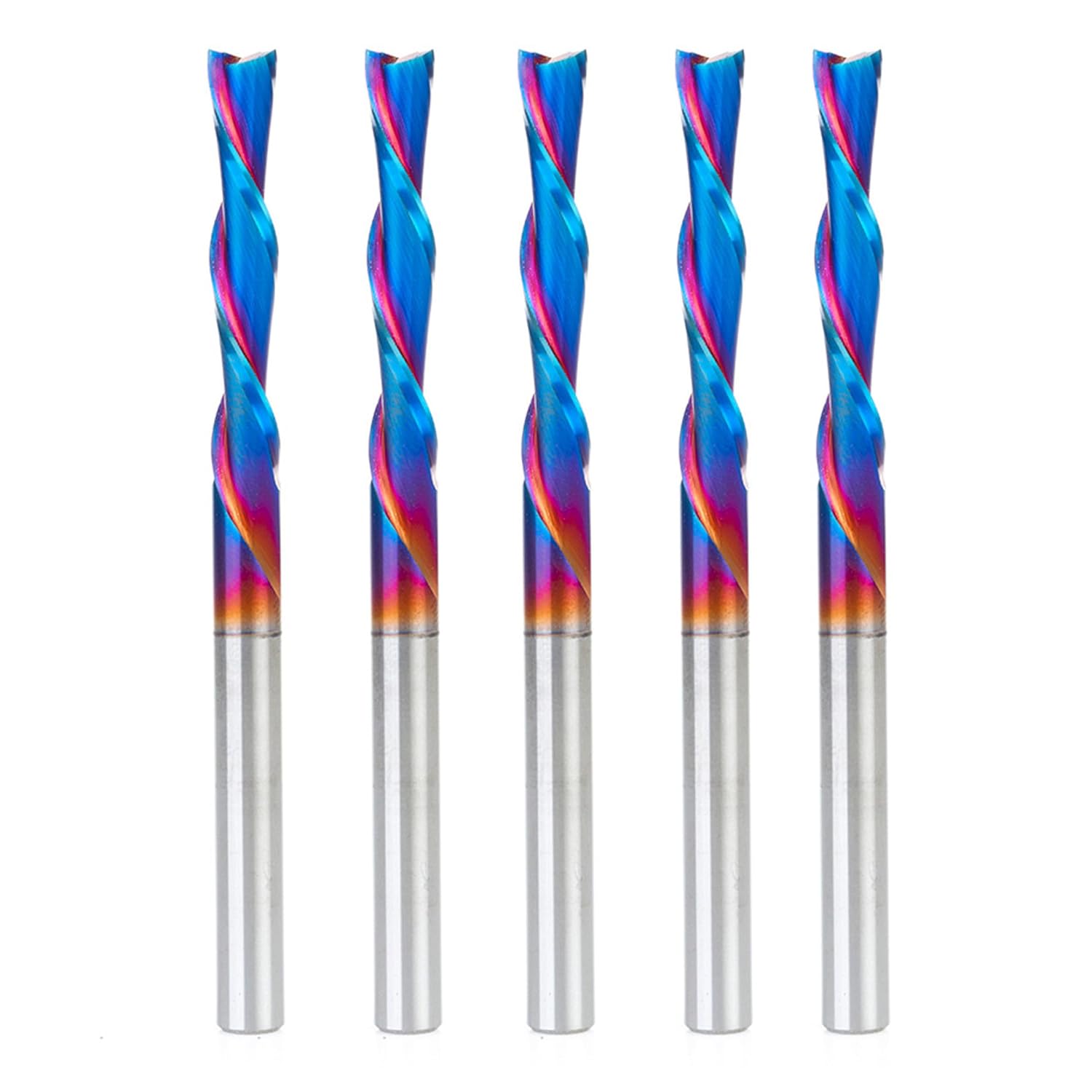 Amana Tool 46502-K-5 5-Pack SC Spektra Extreme Tool Life Coated Spiral Plunge 1/4 Dia x 1-1/2 CH x 1/4 SHK 3-1/2 Inch Long Down-Cut Router Bits