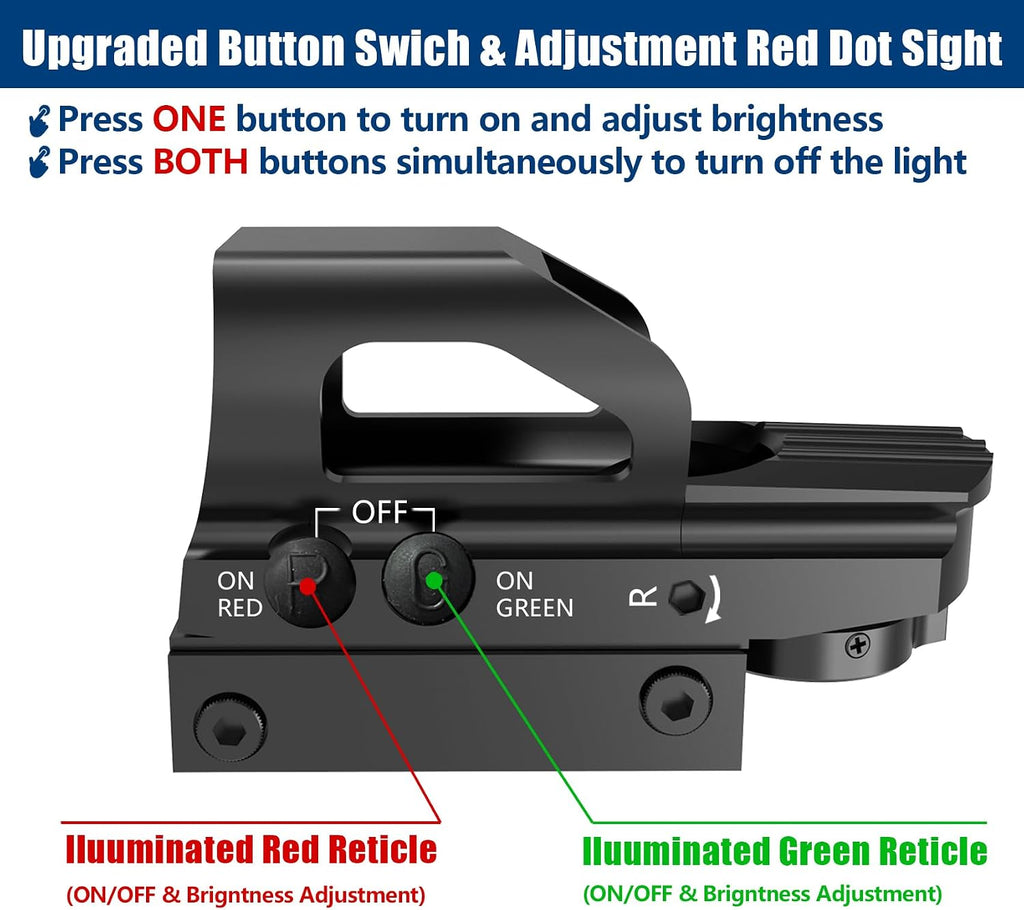 UUQ 4-16x50 Tactical Rifle Scope Red/Green Illuminated Range Finder Reticle W/Laser Sight and Holographic Reflex Dot Sight