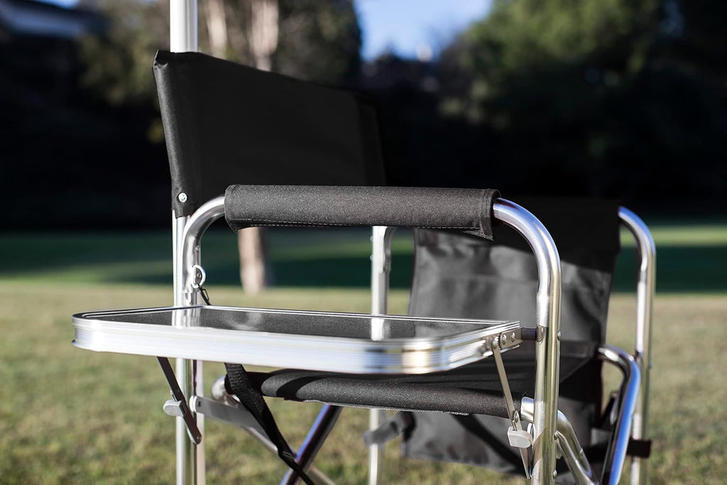 PICNIC TIME NCAA Alabama Crimson Tide Sports Chair with Side Table, Beach Chair, Camp Chair for Adults, (Black)