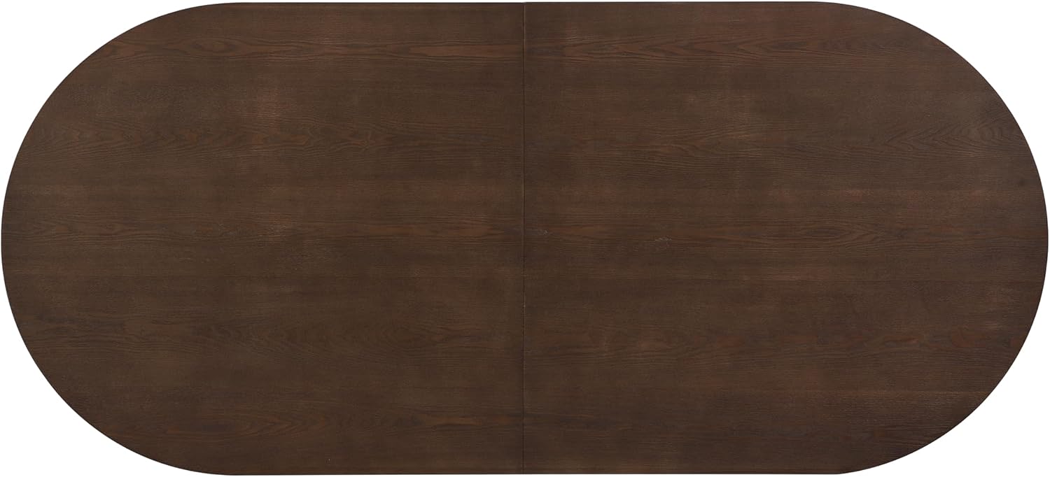 Oval Dining Table with Double Pedestal Base for 6 People, 88-inch Kitchen Table for Dining Room, Easy to Assemble, Walnut