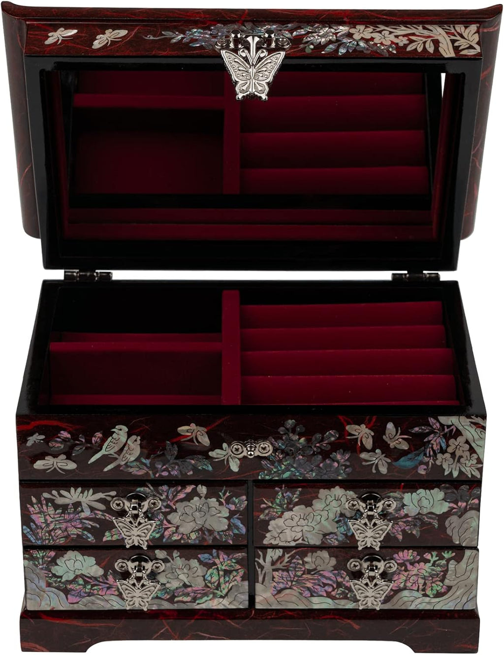 February Mountain Handcrafted Mother of Pearl Jewelry Box – Korean Traditional Design | Unique Keepsake Organizer for Women, Mom, Grandma | Gift for Christmas, Birthday, Anniversary