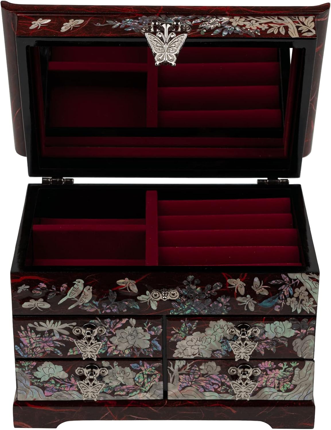 February Mountain Handcrafted Mother of Pearl Jewelry Box – Korean Traditional Design | Unique Keepsake Organizer for Women, Mom, Grandma | Gift for Christmas, Birthday, Anniversary