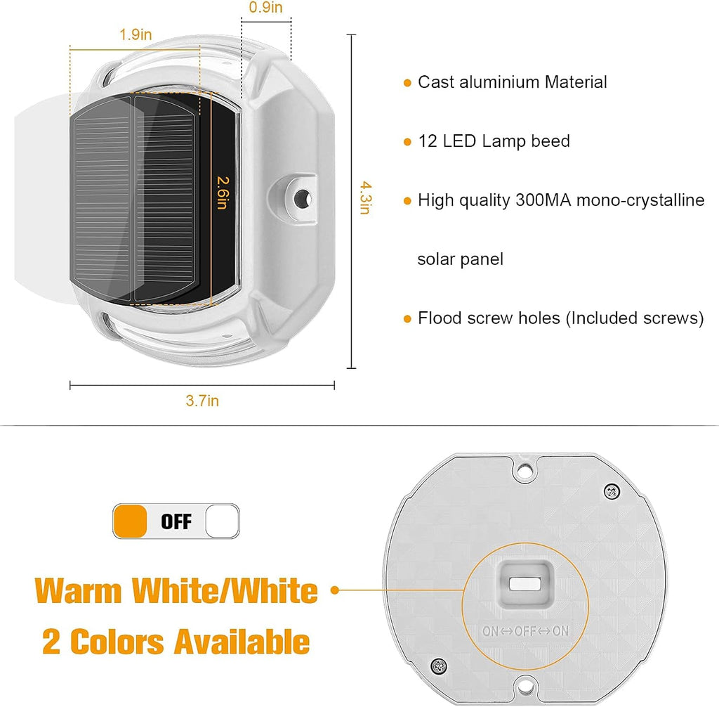 VOLISUN 16 Pack, Solar Driveway Dock Deck Lights