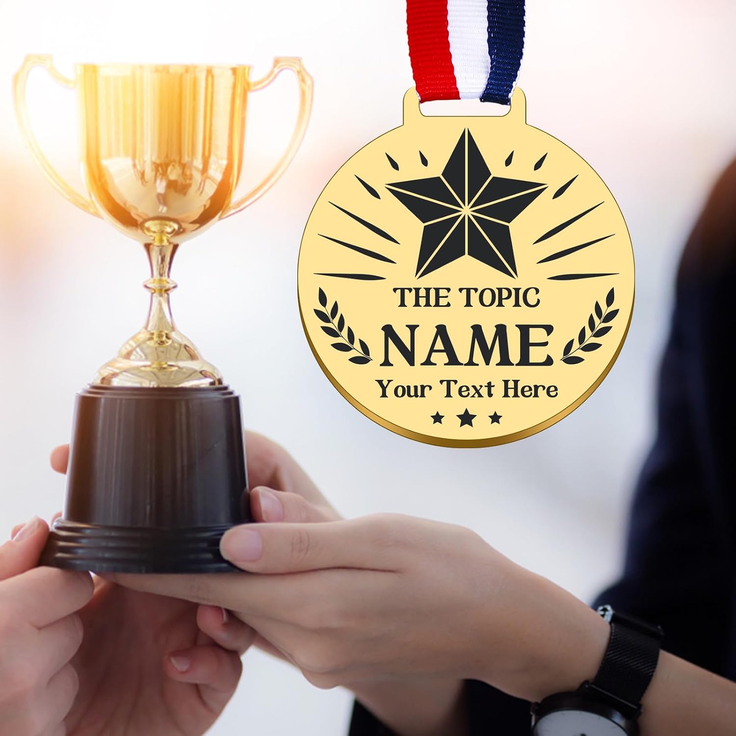 Custom Medals for Awards, Personalized Engraved Medals Bulk with Name Text, 1st 2nd 3rd Place Medal for School Family Sports Event Celebration Souvenirs, Competition Trophy Medal for Kids Adults
