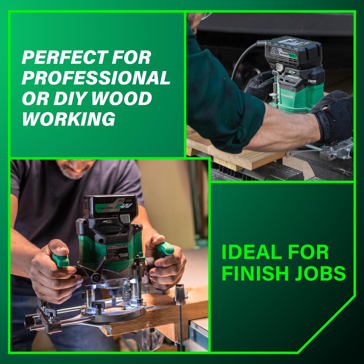 Metabo HPT Cordless Plunge Router, 36V Variable Speed Router, Up to 46 Feet per Minute, Lightweight Design at 6.9 lbs, LED Work Light, 2020 Pro Tools Innovation Award Winner, M3612DA