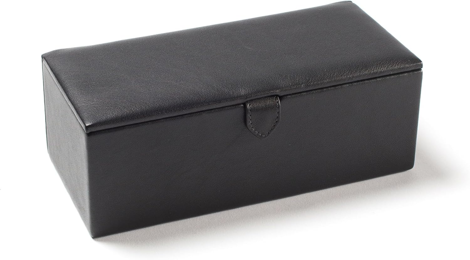 Leatherology Black Onyx Watch & Bracelet Box – Full Grain Leather Jewelry Organizer with 4 Microsuede-Lined Compartments, Removable Cushions & Snap Closure – Storage for Watches and Accessories