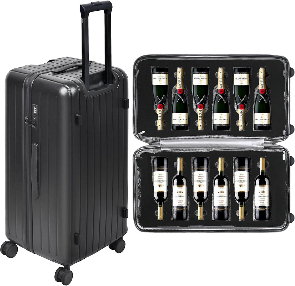 12-Bottle Wine Suitcase for Airplanes | TSA-Approved Checked Luggage | Durable PC Hard Shell & Shockproof Foam | Maximum Protection Travel Case for Airline Transport
